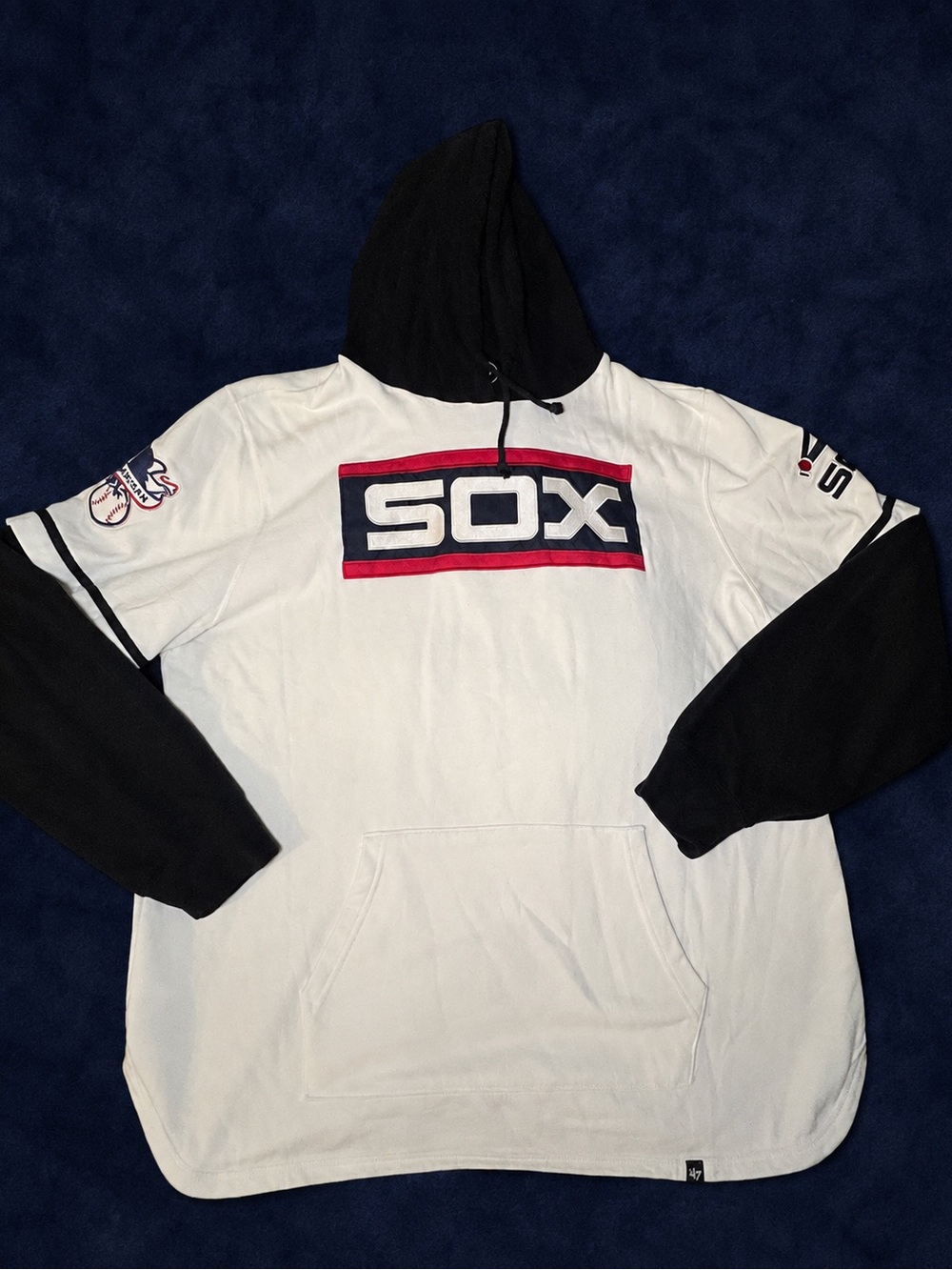 47 Brand MLB 2XL Chicago White Sox Trifecta Shortstop Hoodie Blue Red